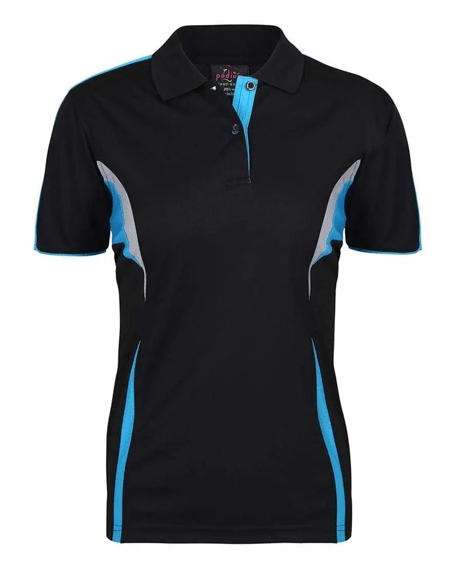 JB'S Women’s Cool Polo 7COP1 - Simply Scrubs Australia Black-Aqua-Grey-24